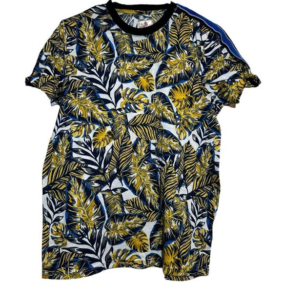 Vintage Fresh Prints of Belair Tee 90's Short Sleeve Crew Leaf Yellow Blue M - Picture 1 of 4